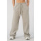 Women's adjustable waist brushed straight leg cotton pants with side pockets