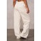 Women's cotton fleece wide leg pocket sweatpansts