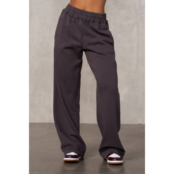 Women's cotton fleece wide leg pocket sweatpansts