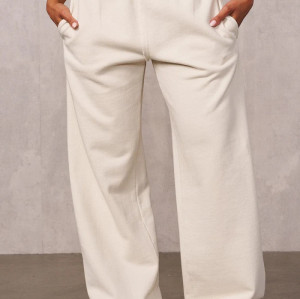 Women's cotton fleece wide leg pocket sweatpansts