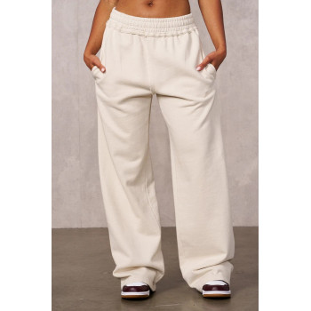 Women's cotton fleece wide leg pocket sweatpansts