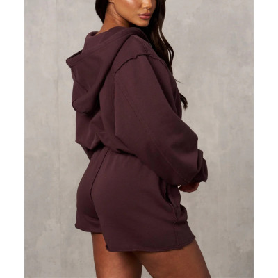 Women's luxury relaxed fit zip up hoodies versatile hooded jackets