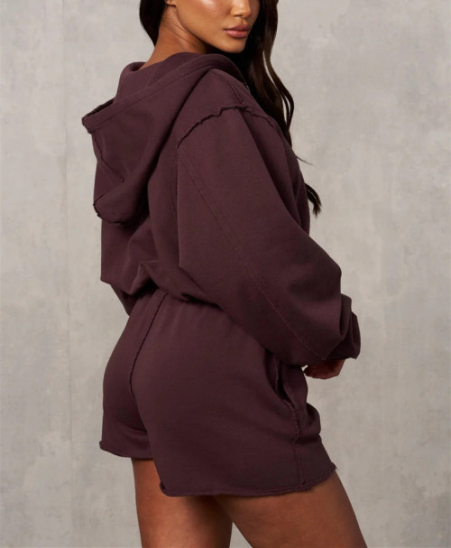 Women's luxury relaxed fit zip up hoodies versatile hooded jackets