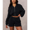 Women's luxury relaxed fit zip up hoodies versatile hooded jackets