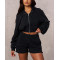 Women's luxury relaxed fit zip up hoodies versatile hooded jackets