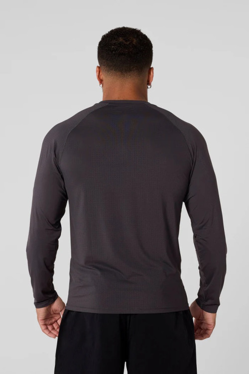Men's lightweight long sleeve fitted t shirts moisture wicking training sports tees