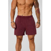 Men's elastic waist acid wash fitness shorts with side pockets
