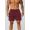 Men's elastic waist acid wash fitness shorts with side pockets