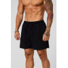 Men's elastic waist acid wash fitness shorts with side pockets