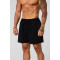 Men's elastic waist acid wash fitness shorts with side pockets