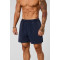 Men's elastic waist acid wash fitness shorts with side pockets
