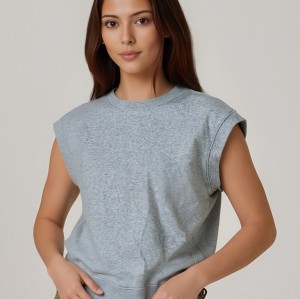 Sleeveless Hoodies for Women Casual Loose Fit Tank Tops Lightweight Workout Gym Sweatshirt