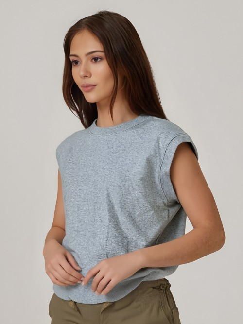 Sleeveless Hoodies for Women Casual Loose Fit Tank Tops Lightweight Workout Gym Sweatshirt