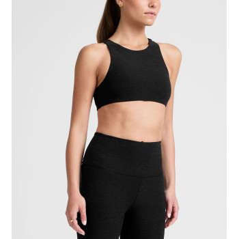 Women's high neck padded racerback sleeveless crop top supportive sports bra