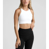 Women's high neck padded racerback sleeveless crop top supportive sports bra
