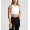 Women's high neck padded racerback sleeveless crop top supportive sports bra
