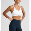 Women's strappy back sports bra with removable padding medium support fitness bra