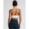 Women's strappy back sports bra with removable padding medium support fitness bra