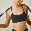 Scoop neck supportive hollow back sports bra with removable paddings spaghetti strap yoga bralette