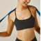 Scoop neck supportive hollow back sports bra with removable paddings spaghetti strap yoga bralette