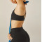 Scoop neck supportive hollow back sports bra with removable paddings spaghetti strap yoga bralette