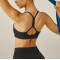 Scoop neck supportive hollow back sports bra with removable paddings spaghetti strap yoga bralette