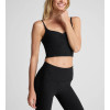 Women's ruched sports tank with adjustable straps full coverage u back sleeveless crop