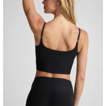 Women's ruched sports tank with adjustable straps full coverage u back sleeveless crop