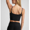 Women's ruched sports tank with adjustable straps full coverage u back sleeveless crop