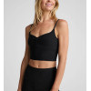 Women's ruched sports tank with adjustable straps full coverage u back sleeveless crop