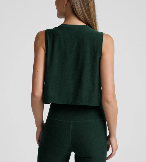 Light weight sleeveless crop top relaxed fit cotton tank