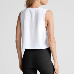Light weight sleeveless crop top relaxed fit cotton tank