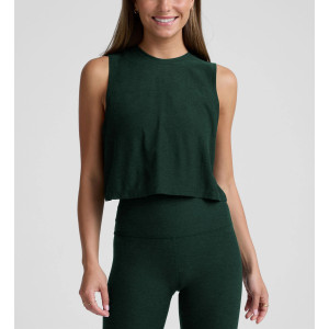 Light weight sleeveless crop top relaxed fit cotton tank