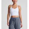 Women's fitted t back sports tank with removable padding scoop neck sleeveless crop top