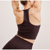 Women's fitted t back sports tank with removable padding scoop neck sleeveless crop top