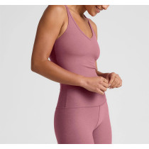 V neck strappy back sports tank moisture wicking flattering crop