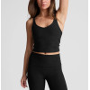 V neck strappy back sports tank moisture wicking flattering crop