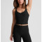 V neck strappy back sports tank moisture wicking flattering crop