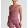V neck strappy back sports tank moisture wicking flattering crop