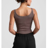 Classic scoop neck slim fit rib tank with curvy hem
