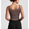 Classic scoop neck slim fit rib tank with curvy hem