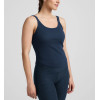 Classic scoop neck slim fit rib tank with curvy hem