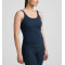 Classic scoop neck slim fit rib tank with curvy hem