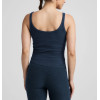 Classic scoop neck slim fit rib tank with curvy hem