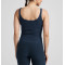 Classic scoop neck slim fit rib tank with curvy hem