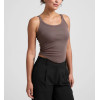 Classic scoop neck slim fit rib tank with curvy hem