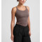 Classic scoop neck slim fit rib tank with curvy hem