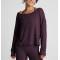 Women's long sleeve relaxed fit pullover t shirts brushed off shoulder tees