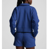 Women's polo neck cropped cotton fleece sweatshirts athleisure hoodies