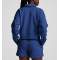 Women's polo neck cropped cotton fleece sweatshirts athleisure hoodies